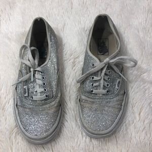 VANS Womens 9 Silver Glitter Chunky Lace Shoes